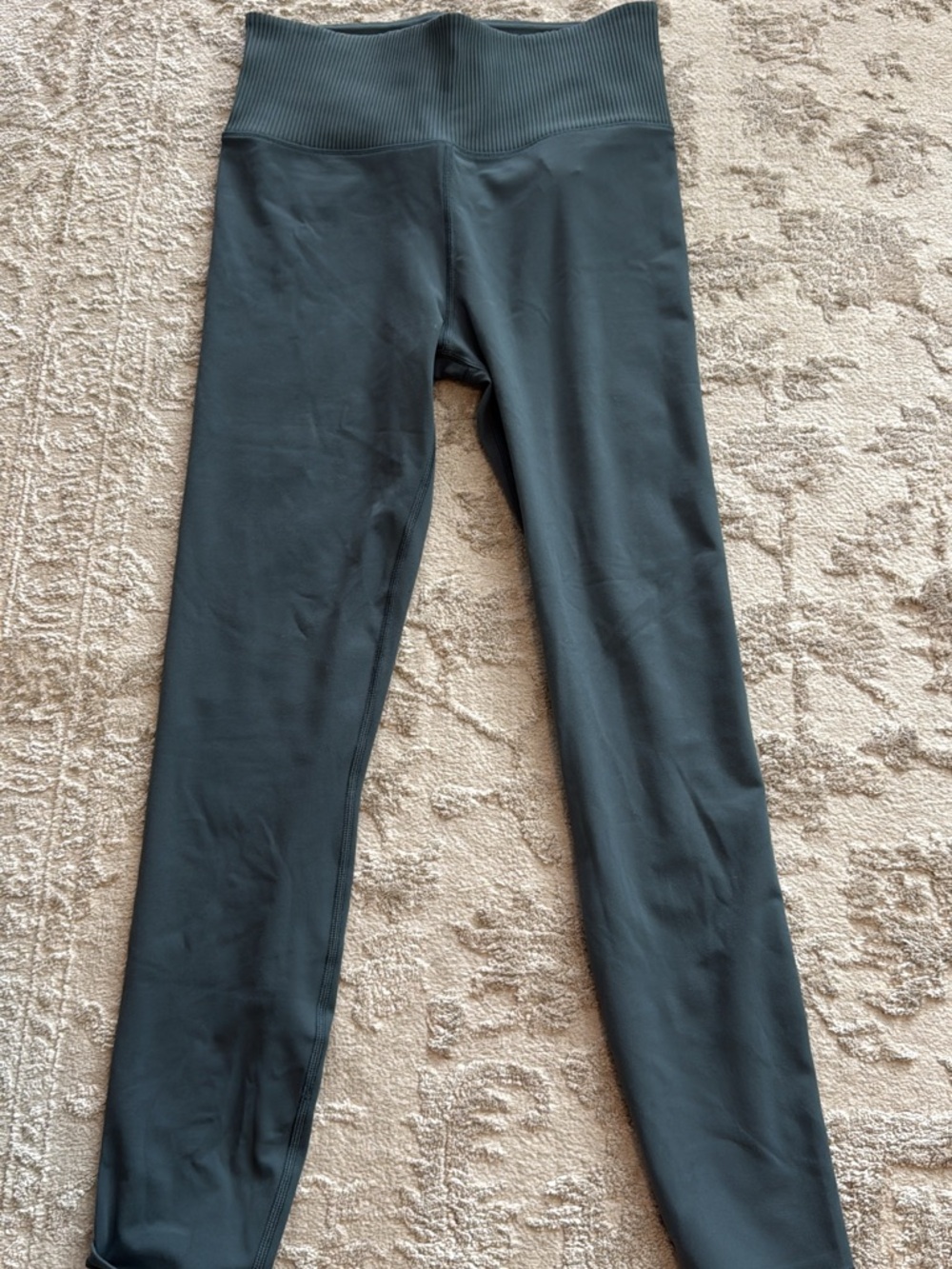 Vuori High-Waist Emerald/Teal Rib Studio Leggings